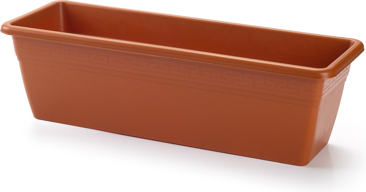 PlasticForte Plantenbak - terra bruin - rechthoekig - 50 x 17 x 15 cm - Bloembakken