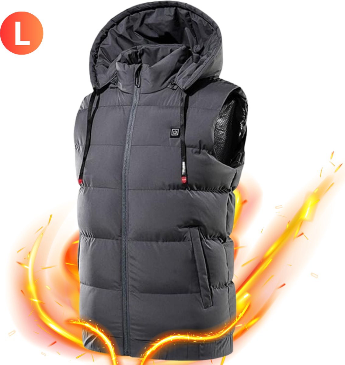 Nivard Verwarmde Bodywarmer Heated Vest Elektrische Bodywarmer Extra Warm Water Afstotend Oplaadbaar Heren Grijs