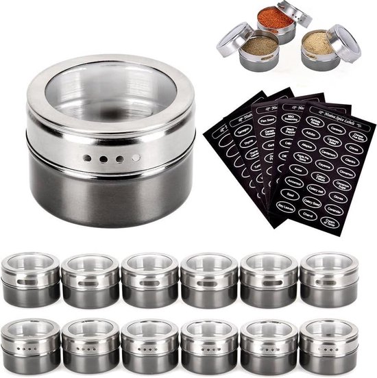 YellRin Magnetische meetlepels roestvrij staal stapelbare dubbelzijdige theelepel en eetlepel voor het meten van droge en vloeibare ingrediënten Set van 8