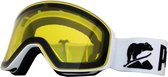Luxe Magnetische Snowboardbril / Skibril Gele slecht weer Lens Wit Frame + Beschermcase & Microfiber hoes - PolarShred - Anti fog - Cat.3 - 100% UV Bescherming - VLT 16%