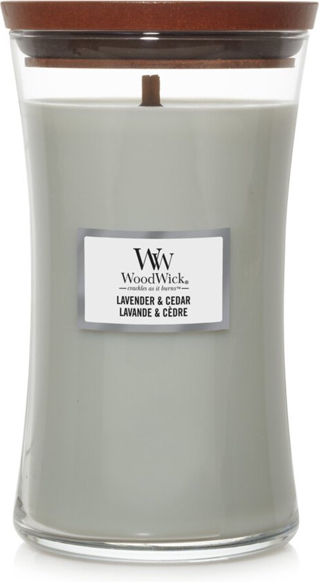 Grande bougie WoodWick - Lavande et cèdre