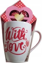 Valentijns mok met melk pralines chocolade - Liefde - Chocola -Valentijn cadeautje - Verjaardag cadeau - Koffiekopjes - Mok met tekst