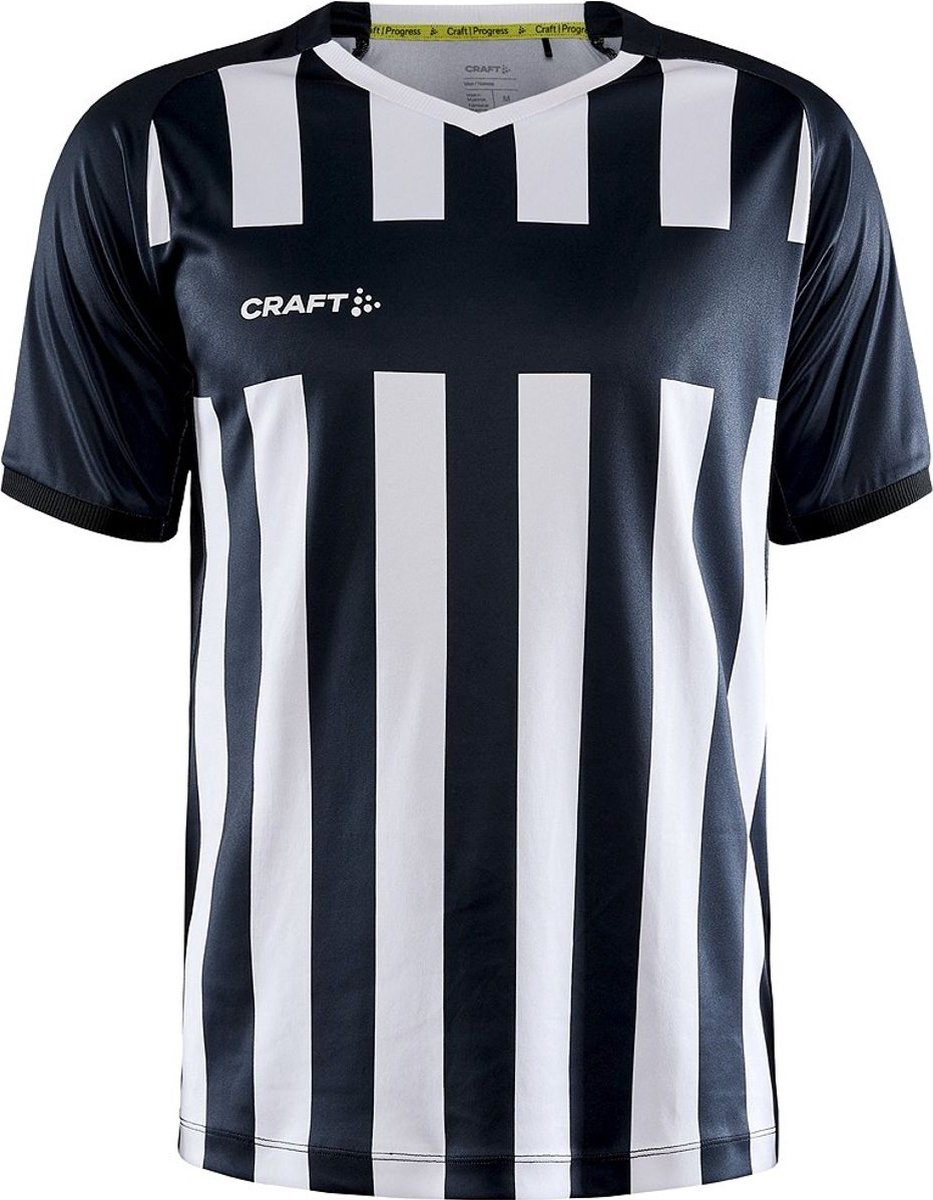 Craft Progress 2.0 Stripe Shirt Korte Mouw Heren - Zwart / Wit | Maat: XL