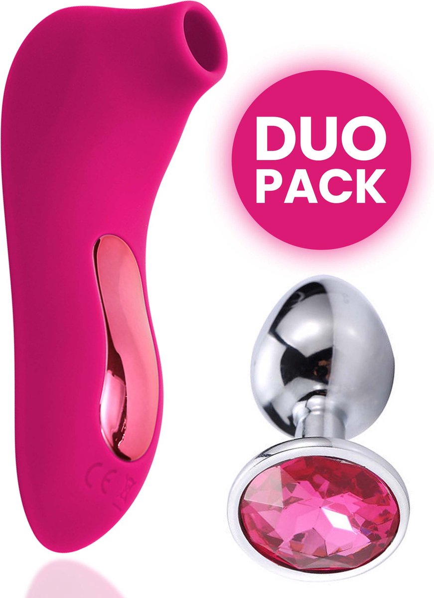 Luchtdruk Vibrator incl. Buttplug - Luxe Clitoris Stimulator - G-spot Stimulator - Sex Toys
