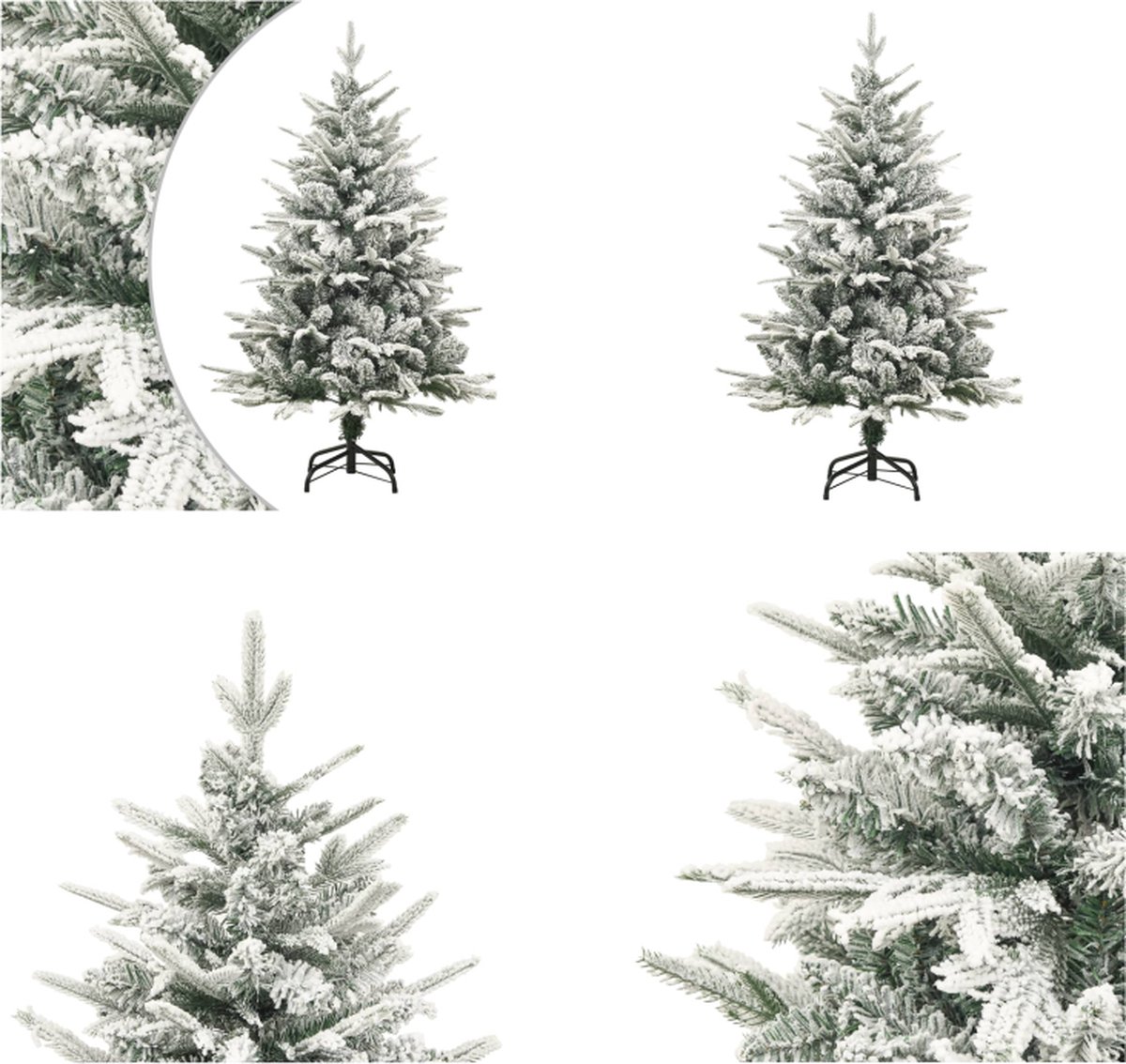 vidaXL Kunstkerstboom met sneeuw 120 cm PVC en PE groen - Kunstboom - Kunstbomen - Kunstkerstboom - Kunstkerstbomen