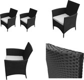 vidaXL Chaises de jardin 2 pcs Poly rotin Noir - Chaise de salle à manger de Jardin - Chaises de salle à manger de Jardin - Chaise de jardin - Chaises de jardin