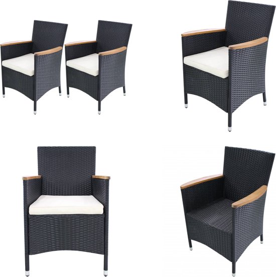 vidaXL Tuinstoelen 8 st met crèmewitte kussens massief teakhout - Tuinstoel -... | bol