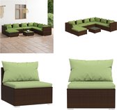 vidaXL 8-delige Loungeset met kussens poly rattan bruin - Loungeset - Loungesets - Tuinset - Rattan Loungeset