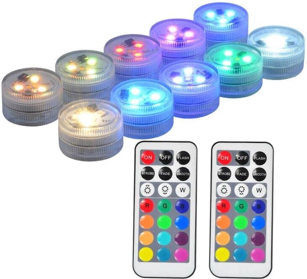 Waterdichte LED Waxinelichtjes - Decoratieve Pompoenverlichting - Set van 10 - Warm Wit Kaarslicht - Batterij-aangedreven - Maatnaam: 1,5 inch licht