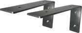Maison DAM 2x Plankdrager L vorm - Wandsteun – 30cm – Staal - Incl. bevestigingsmateriaal + schroefbit