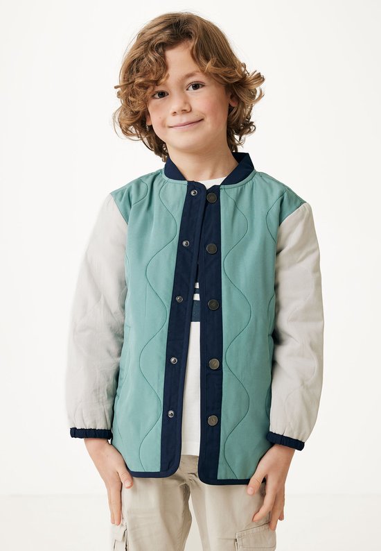 Colorblock Jacket With Padding Jongens - Greenish Blauw - Maat 146-152