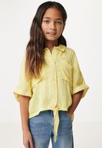 Wrap Blouse With Pockets Meisjes - Soft Geel - Maat 122-128