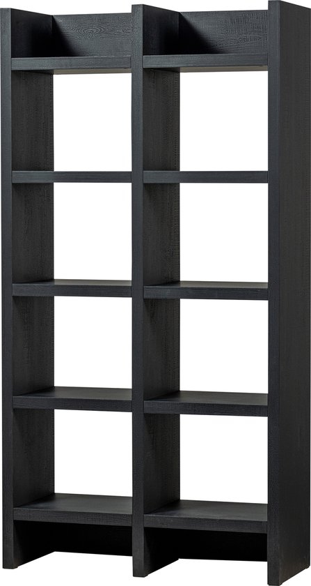 WOOOD Timo Open Kast - MDF - Donkerbruin - 195x100x40