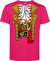 T-shirt Piraten Kostuum | Carnavalskleding heren | Carnaval Kostuum | Foute Party | Fuchsia | maat XL