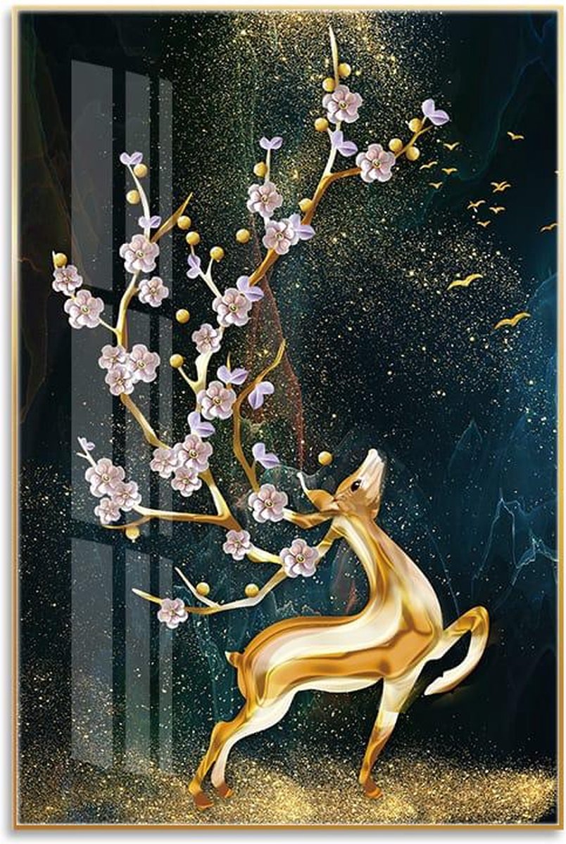 Graceful Guardian Crystal Porcelain schilderij met frame. Afmeting 60x90