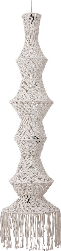 PTMD Milley Cream cotton macrame hanging lamp 6 layers