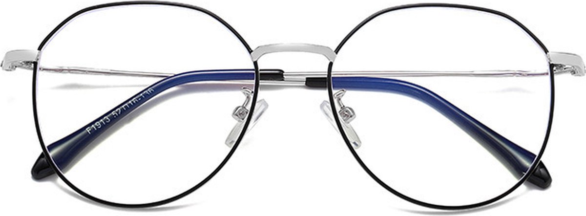 Computerbril - Anti Blauwlicht Bril - Metaal 2024 - Zilver Zwart