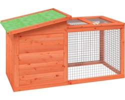 vidaXL - Konijnenhok - 100,5x54x55 - cm - massief - grenenhout - bruin