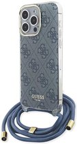 Guess 4G Printed Crossbody Case - Geschikt voor Apple iPhone 15 Pro (6.1") - Blauw