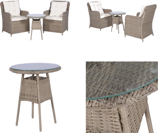 Mercury eetgroep: Scottsdale ronde tafel in Shabby Chic grijs inclusief