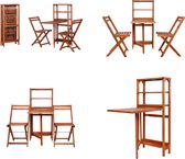 vidaXL 3-delige Bistroset inklapbaar massief acaciahout - Bistro Set - Bistro Sets - Houten Bistroset - Houten Bistrosets