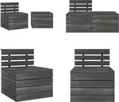 vidaXL 2-delige Loungeset pallet massief grenenhout donkergrijs - Loungeset - Loungesets - Tuinset - Tuinsets