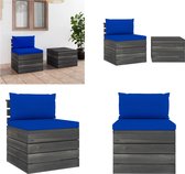 vidaXL 2-delige Loungeset met kussens pallet massief grenenhout - Loungeset - Loungesets - Tuinset - Tuinsets