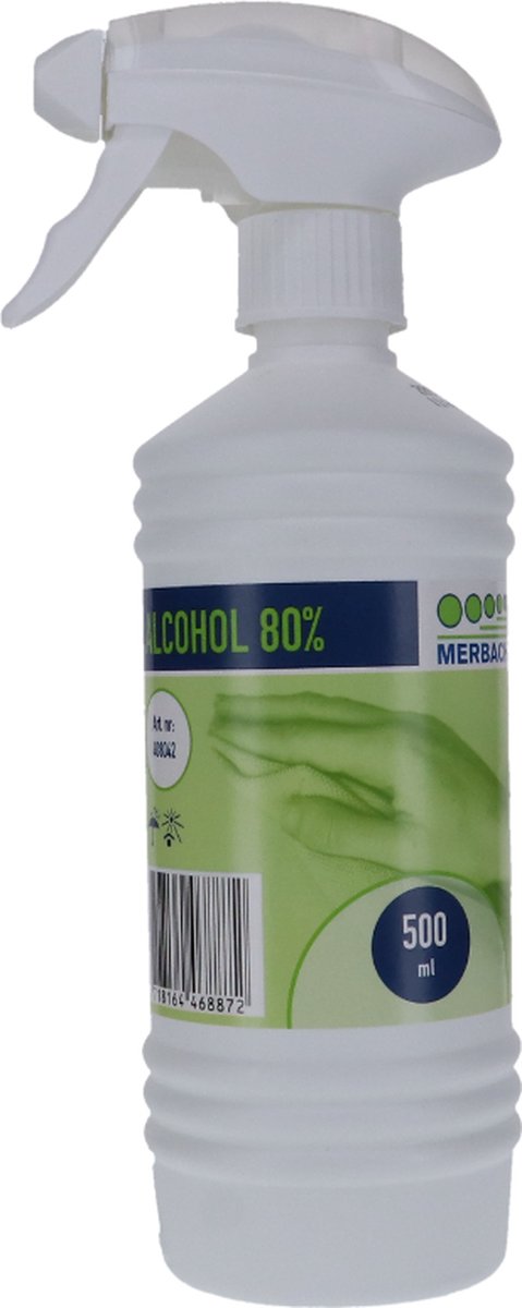 Goedkoopste Merbach alcohol 80 500ml sprayflacon- 3 x 1 stuks voordeelverpakking