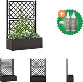 vidaXL Plantenbak hoog met latwerk en zelfbewateringssysteem antraciet Bloempot Inclusief Onderhoudsset