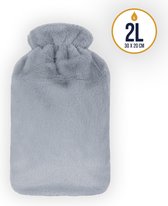 Latona Blanket® Kruik - Warmtekruik - Kruik Met Hoes - Fleece - Grijs - 2 Liter