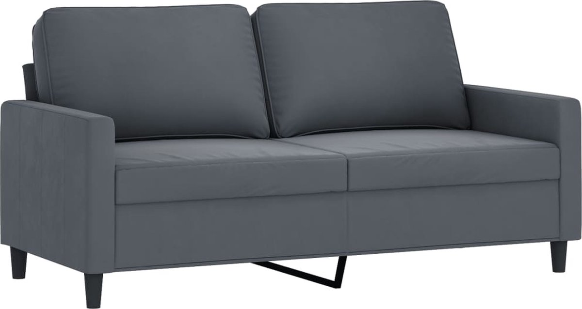 vidaXL Tweezitsbank - 140 - cm - fluweel - donkergrijs