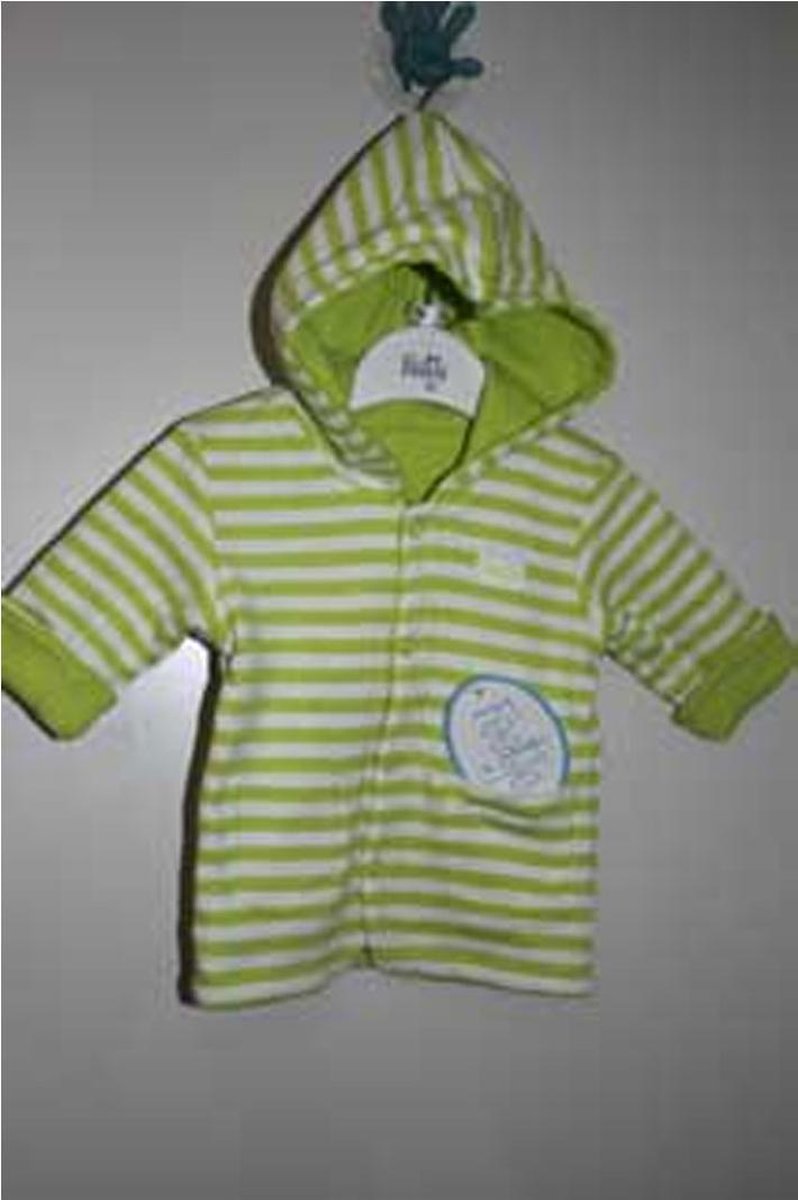 Feetje reversible capuchonvest limegroen streep maat 56