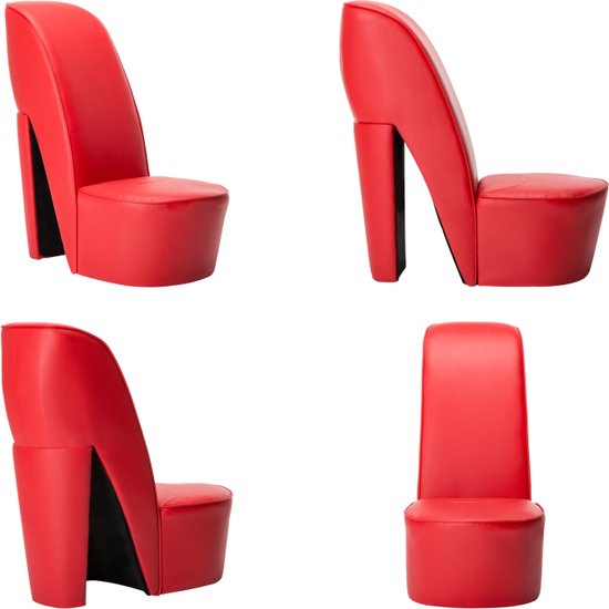 vidaXL Hakstoel kunstleer rood - Hakstoel - Hakstoelen - Pumpstoel - Pumpstoelen