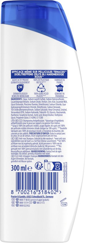 Head & Shoulders Classic - Anti-roos Shampoo - Fris Gevoel Voor Dagelijks Gebruik - Voordeelverpakking 6 x 300 ml - Head & Shoulders