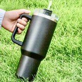 Thermosbeker-1.2L -Roestvrij Staal Vacuüm Geïsoleerde Beker - met rietje en handvat-Coffee to go beker-Travel Mug -
