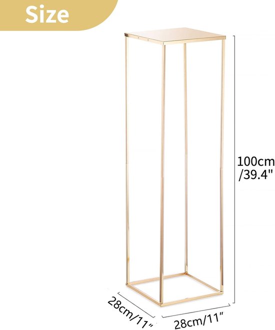 Inweder Zwarte bloemenstandaard bruiloft middenstukken - 2 stuks zuilvazen met metalen plaat 80 cm hoge vloervaas, geometrische zwarte vazen voor tafeldecoratie bruiloft Halloween party decoratie Inweder Zwarte bloemenstandaard bruiloft middenstukken - 2 stuks zuilvazen met metalen plaat 80 cm hoge vloervaas, geometrische zwarte vazen voor tafeldecoratie bruiloft Halloween party decoratie