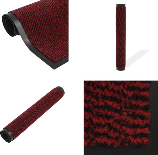 vidaXL Droogloopmat rechthoekig getuft 80x120 cm rood - Deurmat - Deurmatten - Droogloopmat - Droogloopmatten
