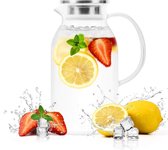 Bonnacc Schenkkan - Glazen Karaf - Waterkan - Waterkaraf voor Fruitwater - Decanteer Karaf - Karaf met filter - 2L Inhoud