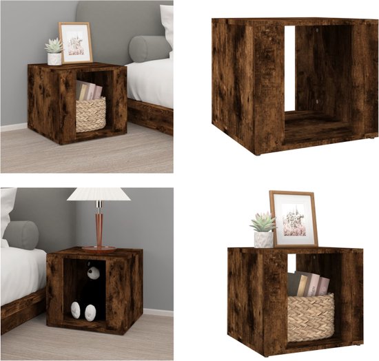 vidaXL Nachtkastje 40x35x70 cm bewerkt hout sonoma eikenkleurig, nacht