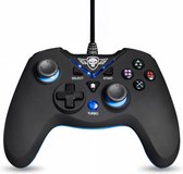 Spirit of Gamer Game Controller – Games – Bedraad - Rapidfire en Turboknop – Geschikt voor PS3 en Pc – Zwart/Blauw