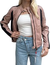 Alpenblitz | Leren jack dames | Zwart-Beige-Roze | Maat 42