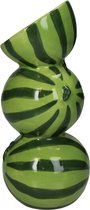 HD Collection Vaas Watermelon - Keramiek - Groen - 10 x 22 x 10 cm (BxHxD)