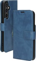 Coque Samsung Galaxy S23 FE - Étui portefeuille/livre Premium - Cuir Eco - Fermeture aimantée - Compartiments de rangement - Blauw - Mobiparts
