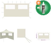 vidaXL Prieelzijwand met ramen 4x2 m crèmekleurig Partytent Inclusief Reiniger