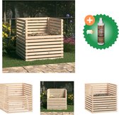 vidaXL Compostbak 100x100x102 cm massief grenenhout Compostbak Inclusief Houtreiniger en verfrisser