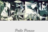 Allernieuwste.nl® Canvas Schilderij Pablo Picasso: Guernica - Kunst - Poster - Reproductie - Kubisme - 40 x 90 cm - Kleur