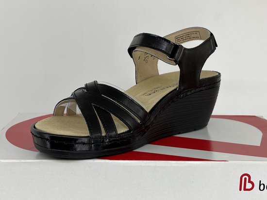 Berkemann Adina zwarte leren sandalen 01221-903 Maat 40,5 / UK 7,0