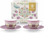 Pip Studio Lily & lotus - set de tasses à expresso et soucoupes/2 - 120ml - porcelaine - passe au lave-vaisselle