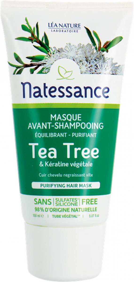 Natessance Tea Tree & Plantaardig Keratine Pre-Shampoo Masker 150 ml