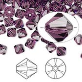 Swarovski Elements, 36 stuks Xilion Bicone kralen (5328), 6mm, amethyst